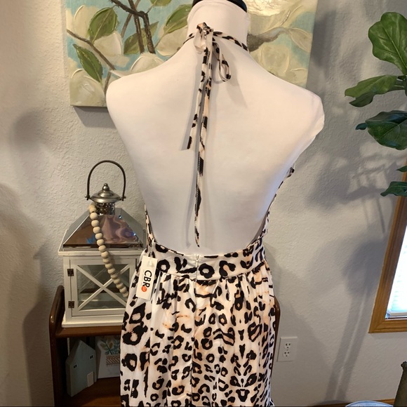 Leopard Backless Ruffle Tiers Halter - Picture 5 of 13